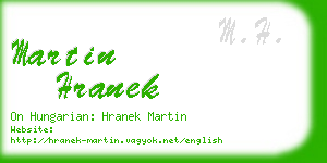 martin hranek business card